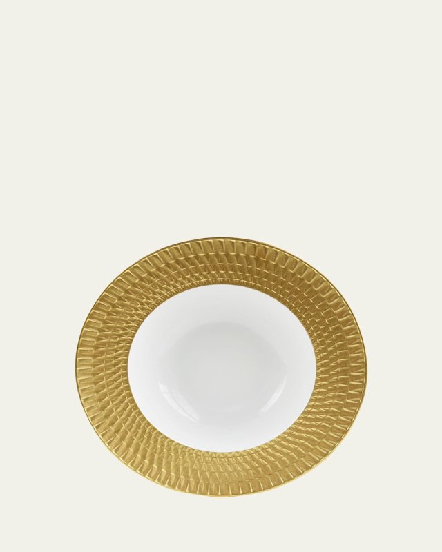 Twist Gold Rim Soup Plate